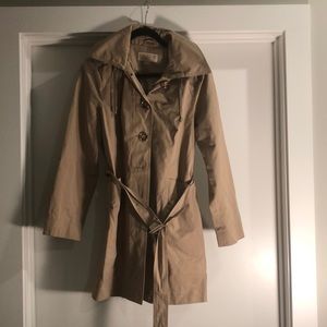 Michael kors raincoat with belt and hood tan